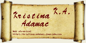 Kristina Adamac vizit kartica